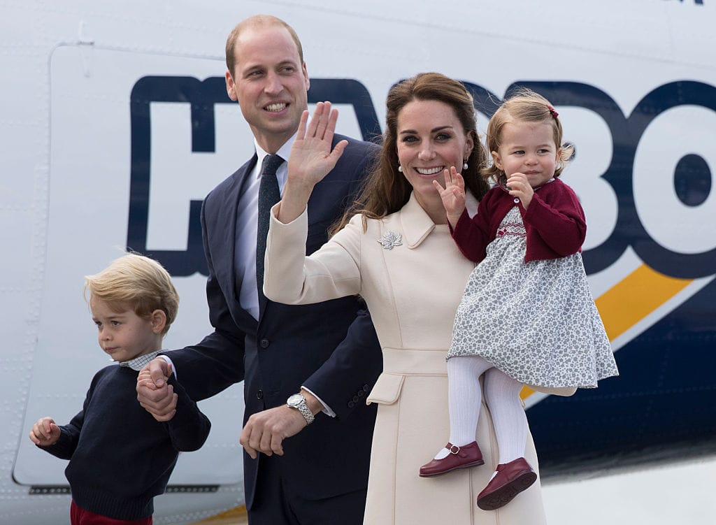 Prinz William, Prinz George, Herzogin Kate und Prinzessin Charlotte